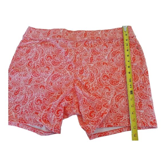 Intro Love the Fit Power Stretch Woman Sheri Short PullOn Coral Paisley 18W NWOT - Picture 5 of 9